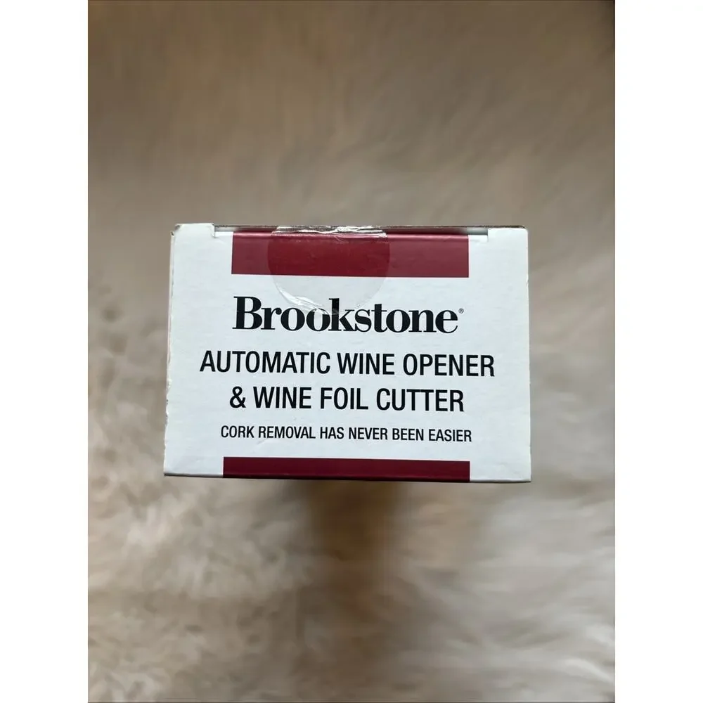 NEW Brookstone Automatic Wine Opener with Foil Cutter and Stand One Touch Gift